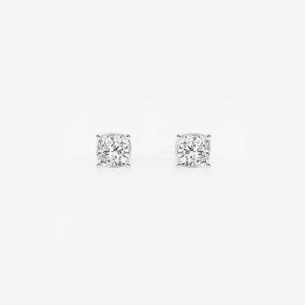 0.50 Ct Classic Cushion Shap Near-Colorless 4-Prong Stud Earring