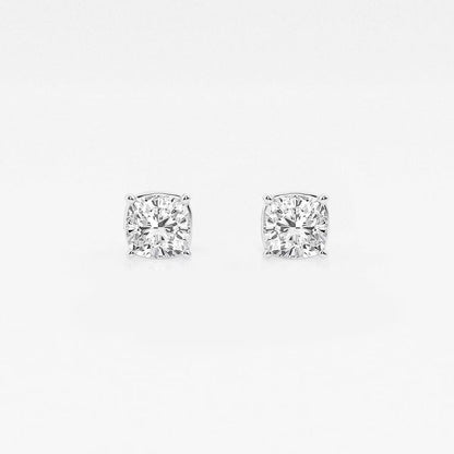 1.00 Ct Classic Cushion Shap Near-Colorless 4-Prong Stud Earring