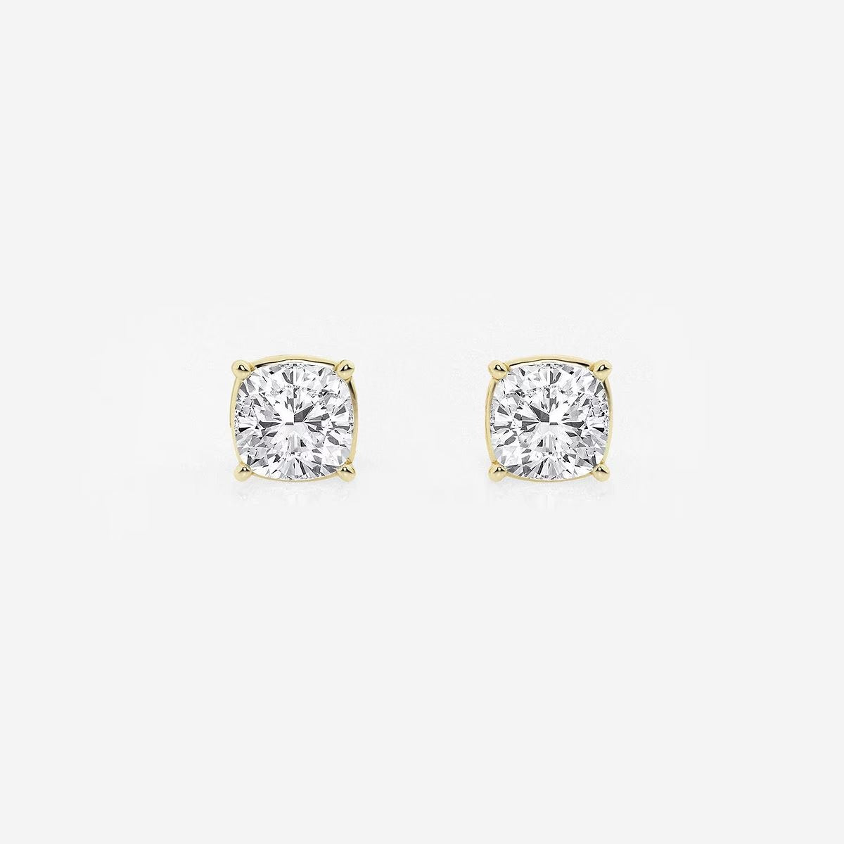 1.00 Ct Classic Cushion Shap Near-Colorless 4-Prong Stud Earring