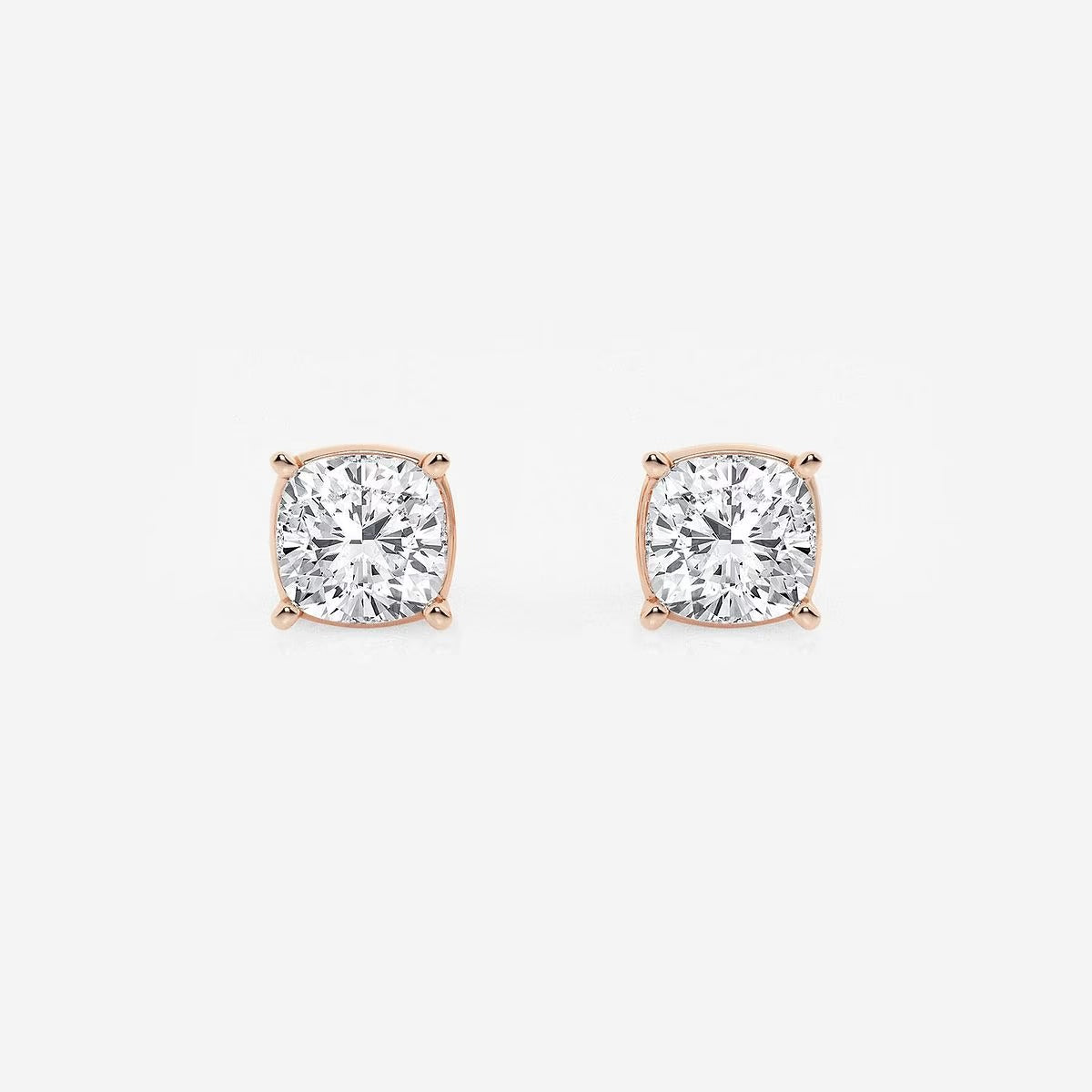 1.50 Ct Classic Cushion Shap Near-Colorless 4-Prong Stud Earring