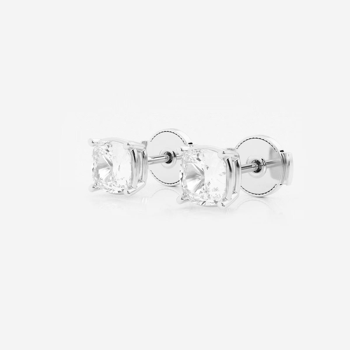 1.50 Ct Classic Cushion Shap Near-Colorless 4-Prong Stud Earring