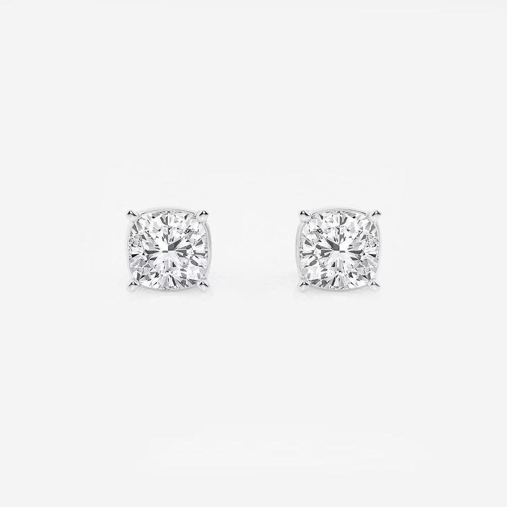 1.50 Ct Classic Cushion Shap Near-Colorless 4-Prong Stud Earring