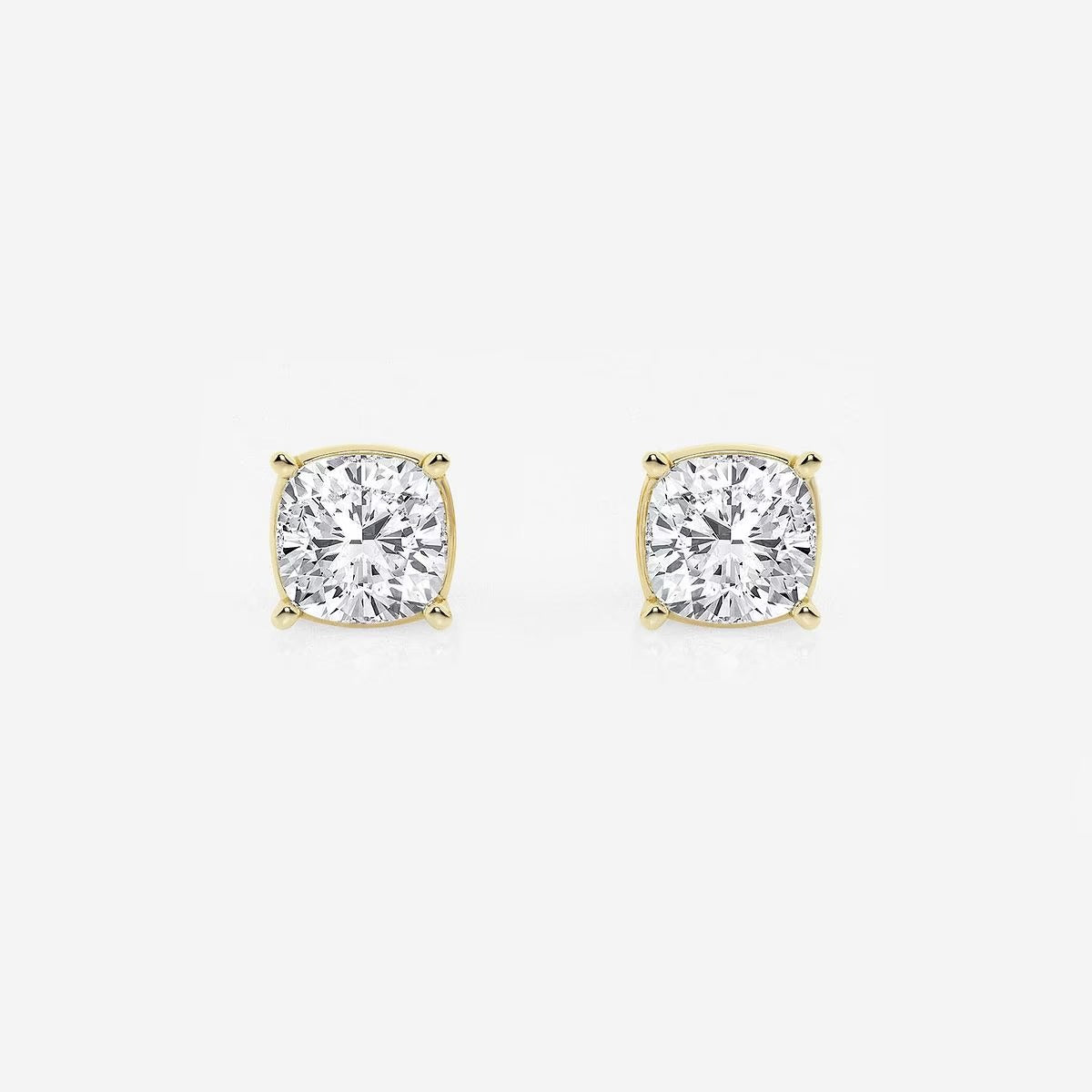 1.50 Ct Classic Cushion Shap Near-Colorless 4-Prong Stud Earring