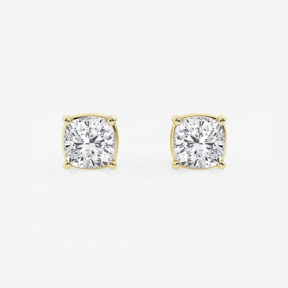 2.00 Ct Classic Cushion Shap Near-Colorless 4-Prong Stud Earring
