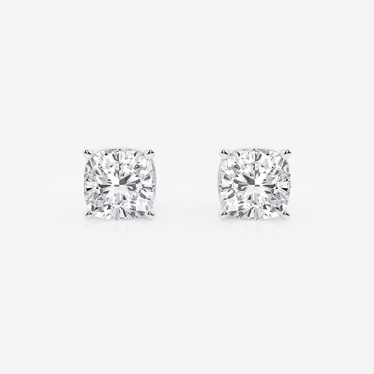 3.00 Ct Classic Cushion Shap Near-Colorless 4-Prong Stud Earring
