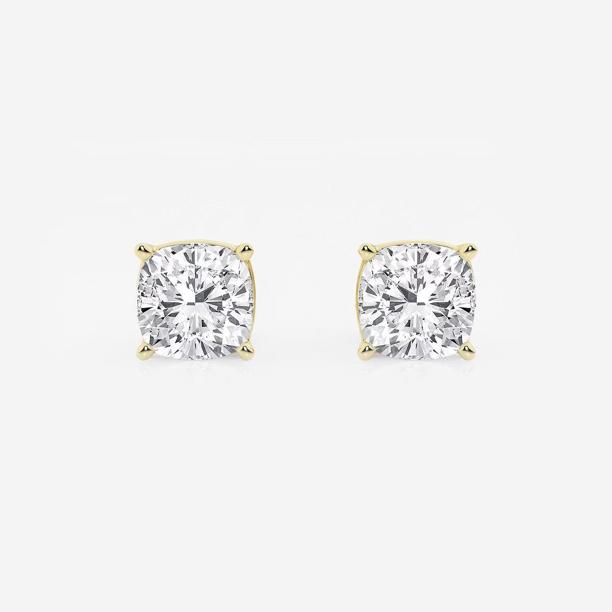 3.00 Ct Classic Cushion Shap Near-Colorless 4-Prong Stud Earring