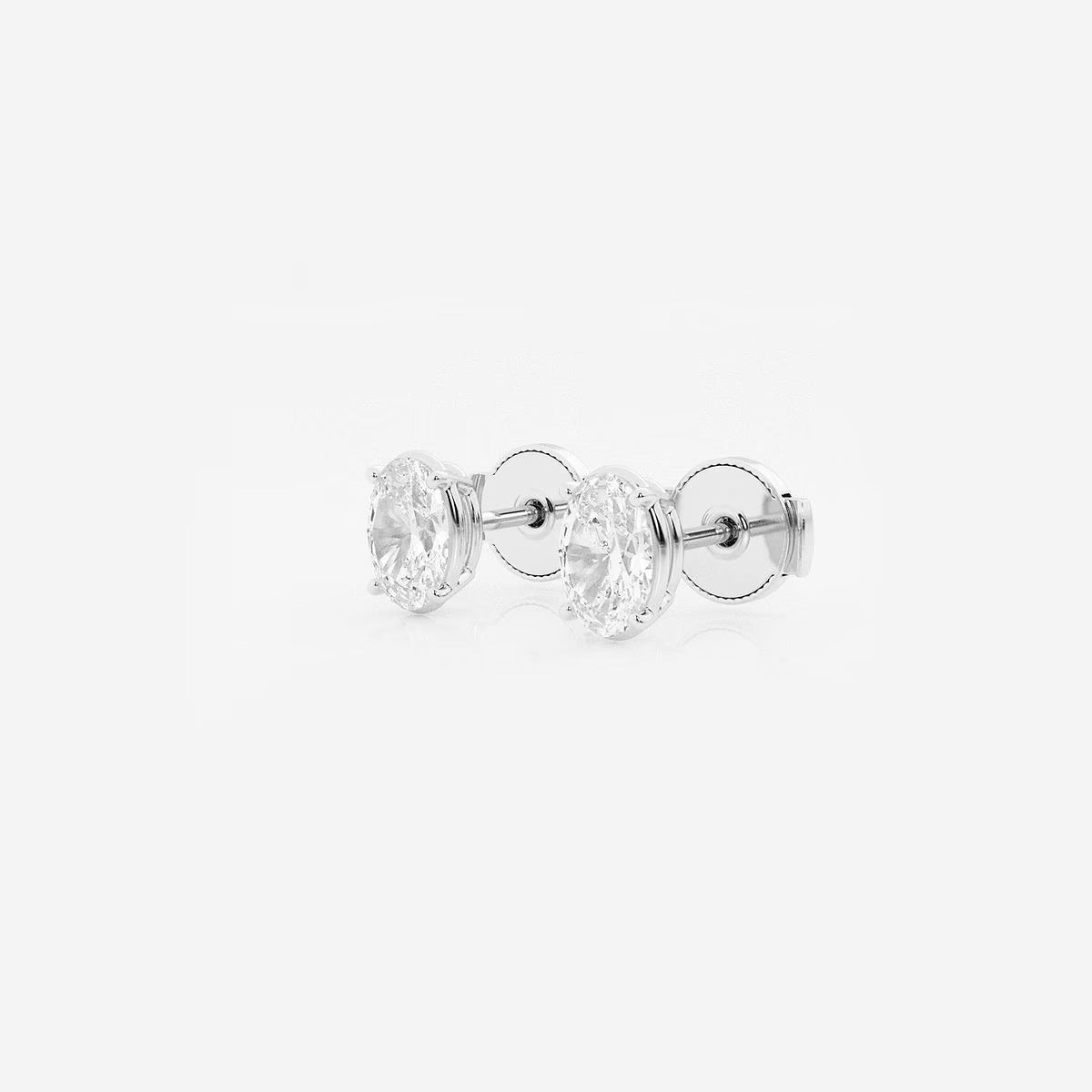 1.00 Ct Oval Solitaire Four Prong Stud Earrings