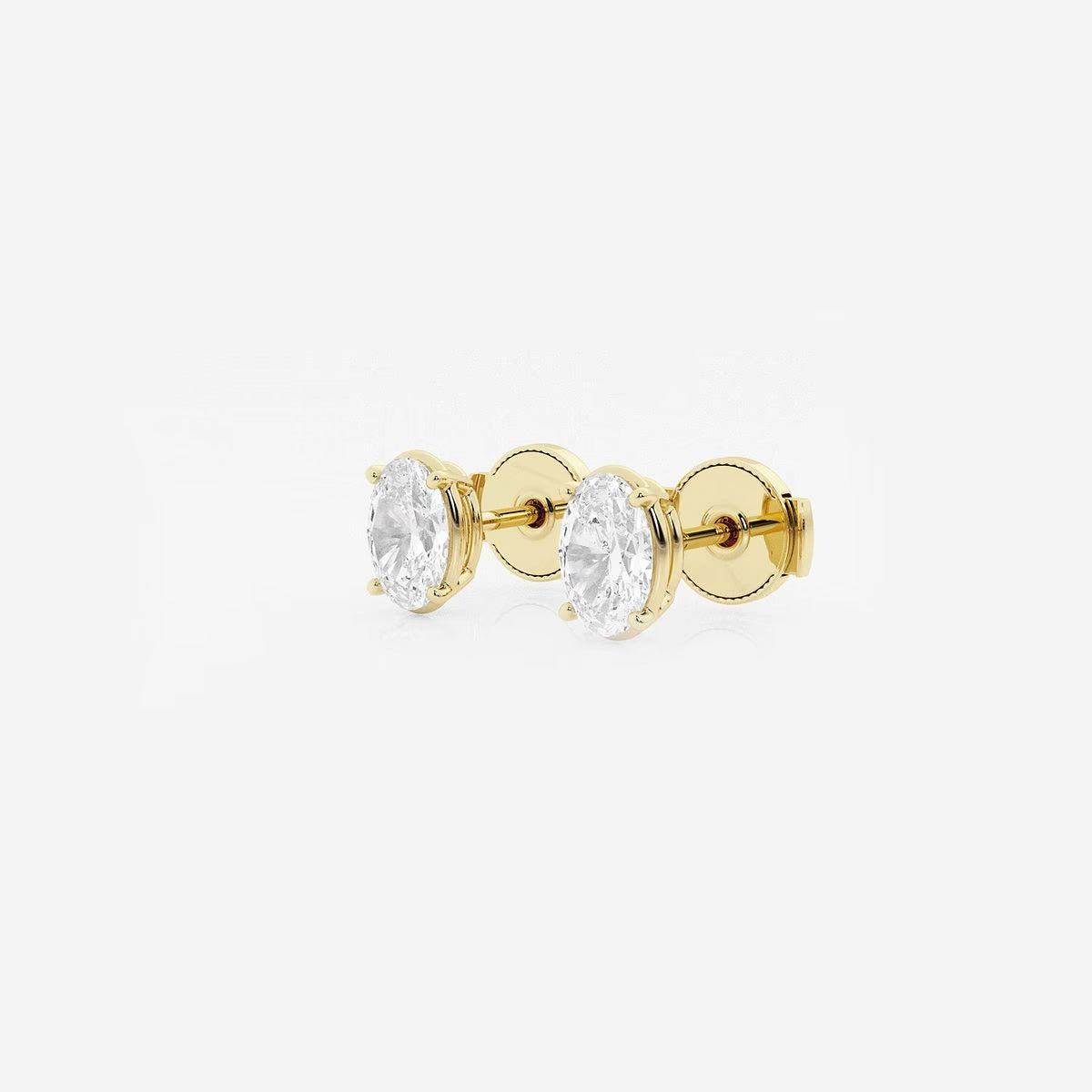 1.00 Ct Oval Solitaire Four Prong Stud Earrings