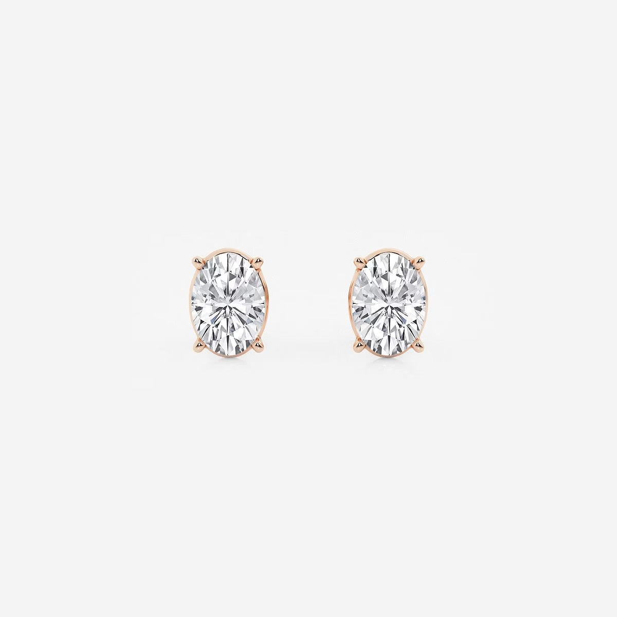 1.50 Ct Oval Solitaire Four Prong Stud Earrings
