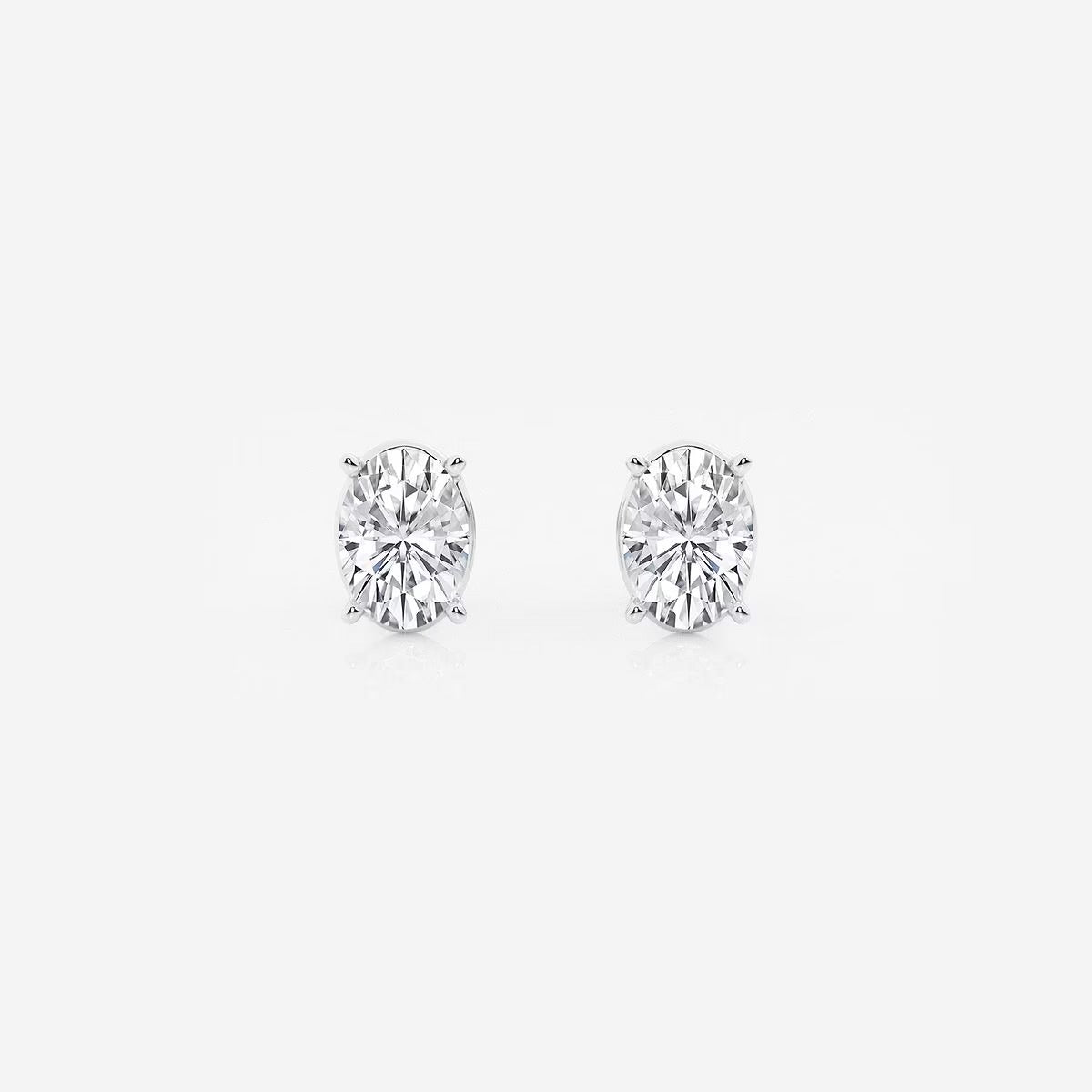 1.50 Ct Oval Solitaire Four Prong Stud Earrings