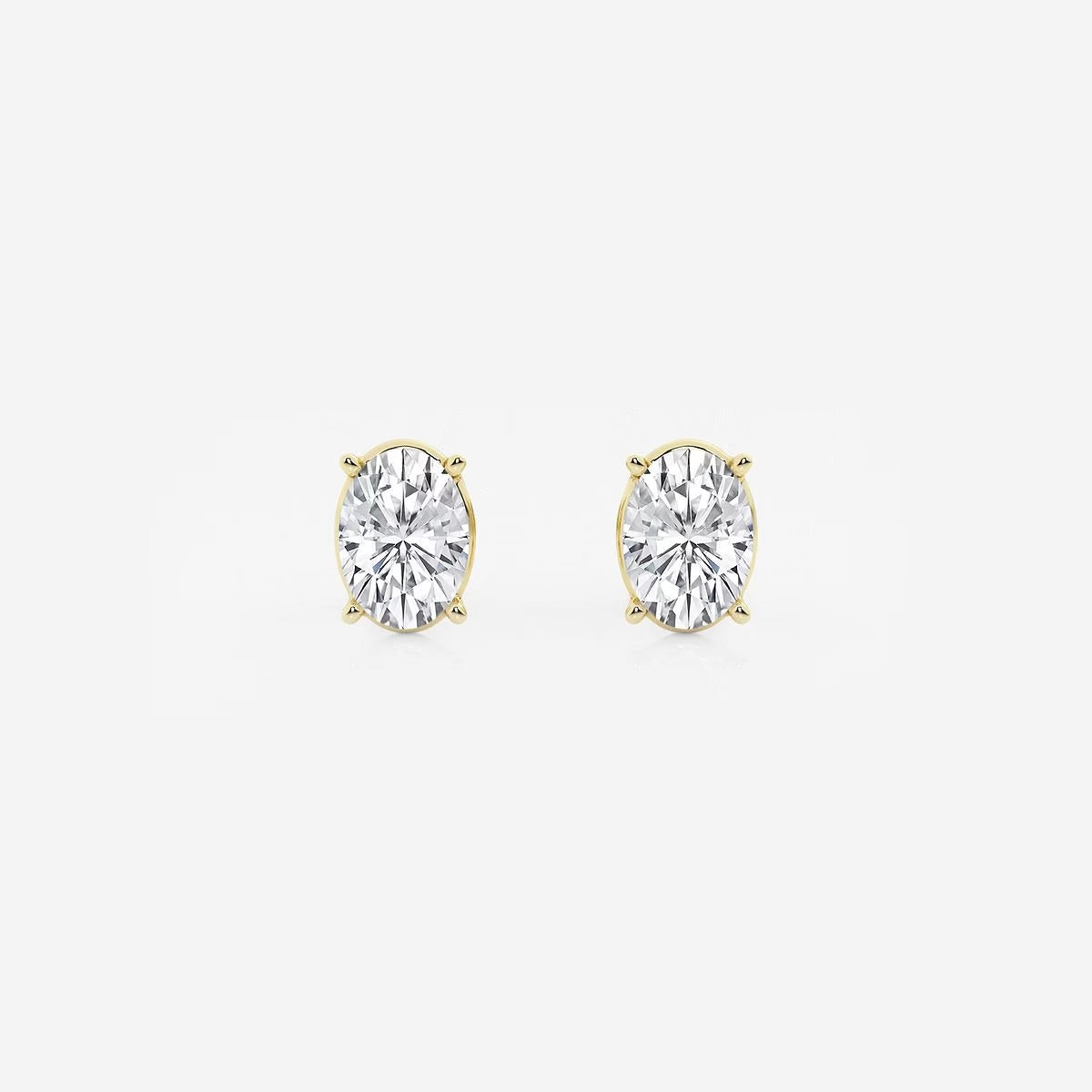 1.50 Ct Oval Solitaire Four Prong Stud Earrings