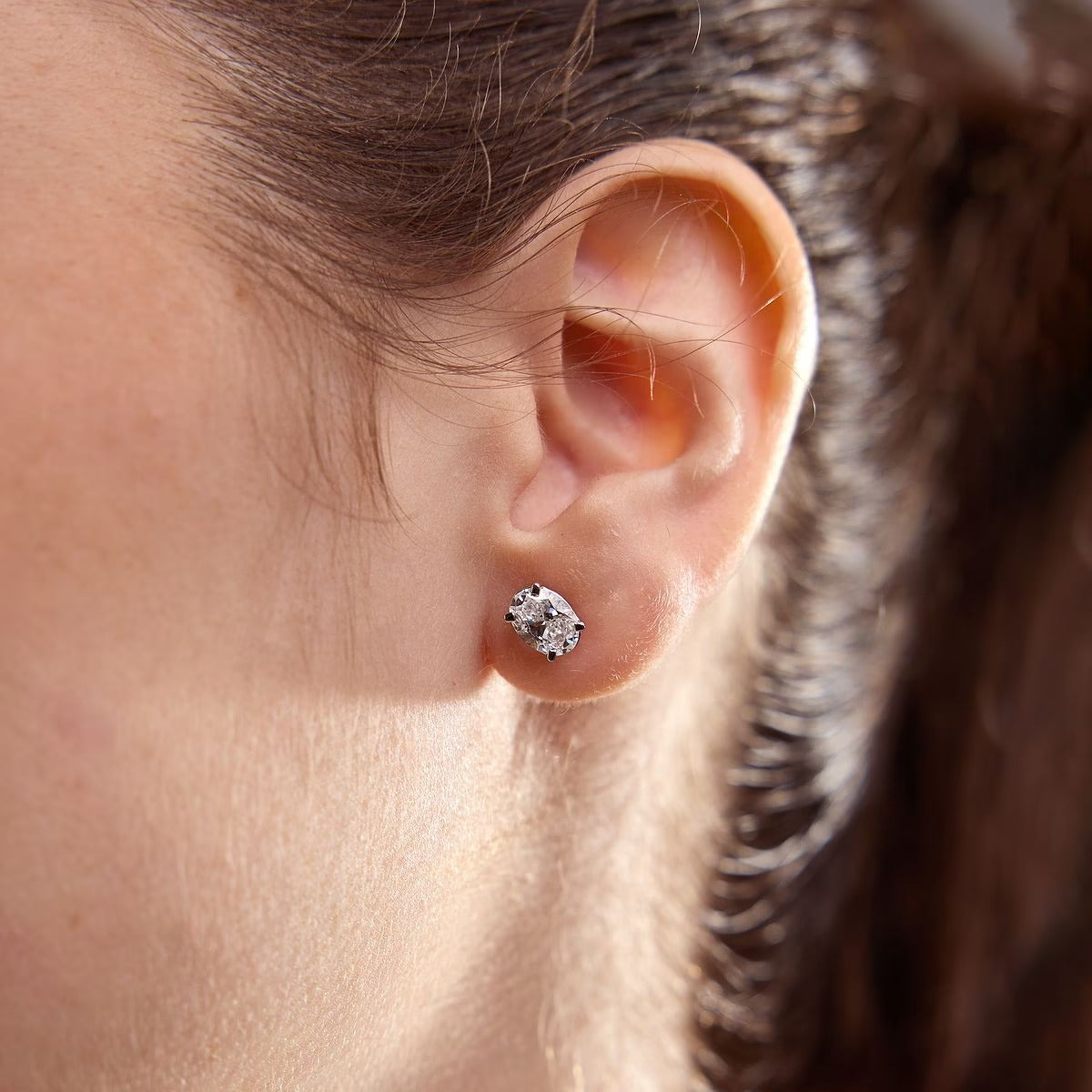 2.00 Ct Oval Solitaire Four Prong Stud Earrings