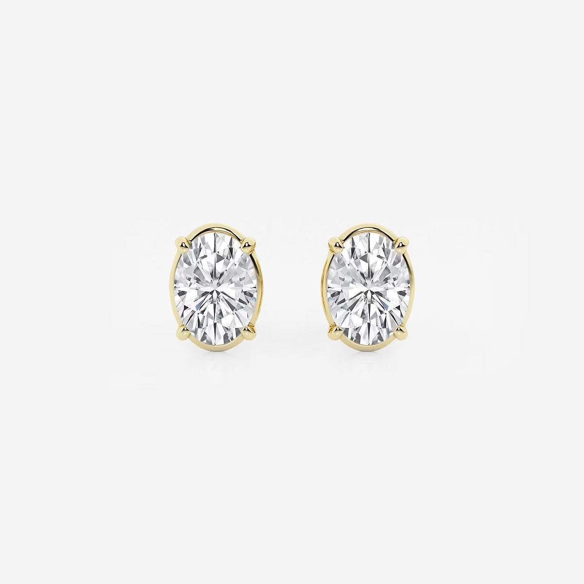 2.00 Ct Oval Solitaire Four Prong Stud Earrings
