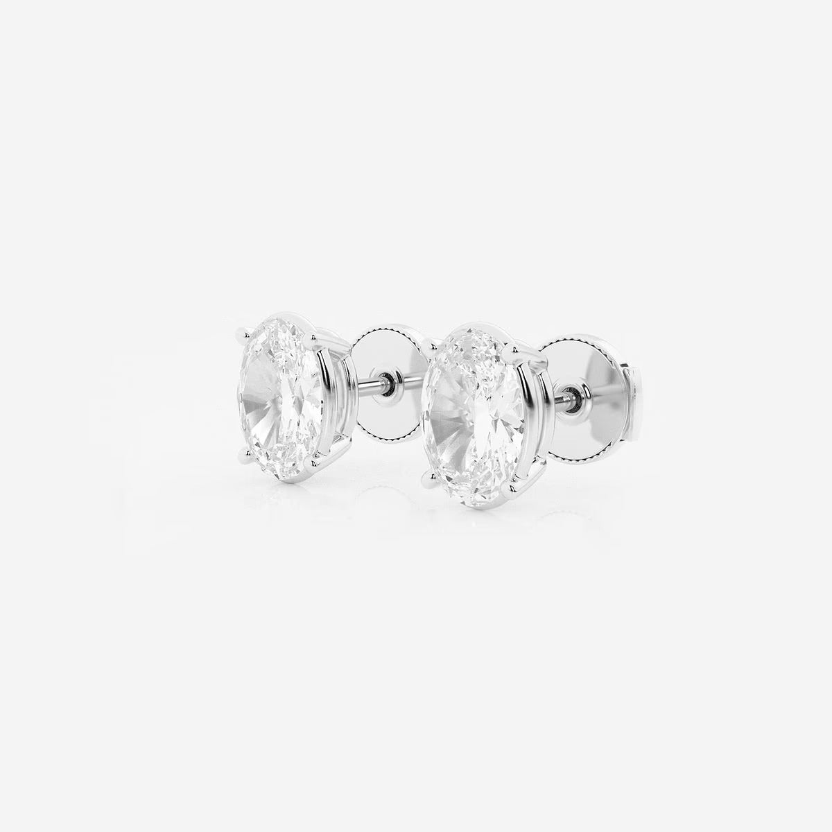 3.00 Ct Oval Solitaire Four Prong Stud Earrings