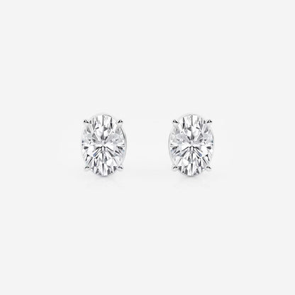 3.00 Ct Oval Solitaire Four Prong Stud Earrings