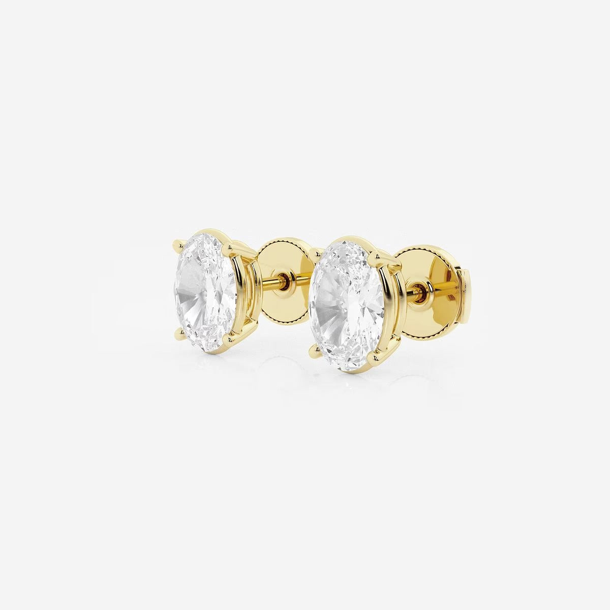 3.00 Ct Oval Solitaire Four Prong Stud Earrings