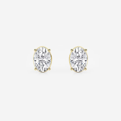 3.00 Ct Oval Solitaire Four Prong Stud Earrings