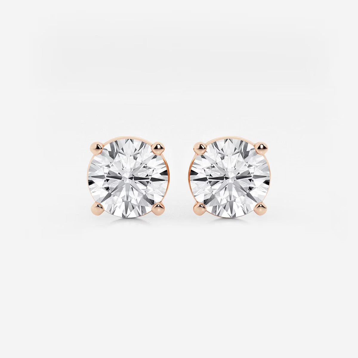 4.00 Ct Round Shap Diamond 4- Prong Near-Colorless Diamonds Stud Earrings