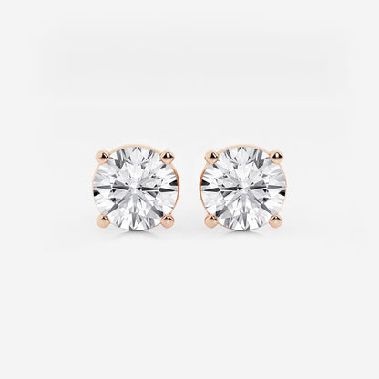 4.00 Ct Round Shap Diamond 4- Prong Near-Colorless Diamonds Stud Earrings