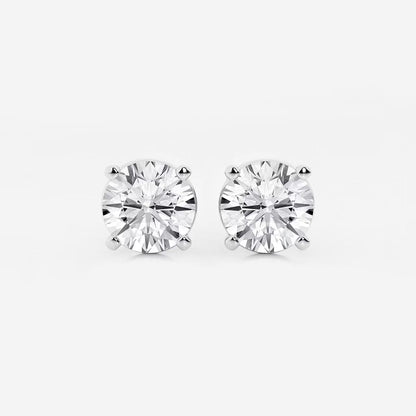 4.00 Ct Round Shap Diamond 4- Prong Near-Colorless Diamonds Stud Earrings