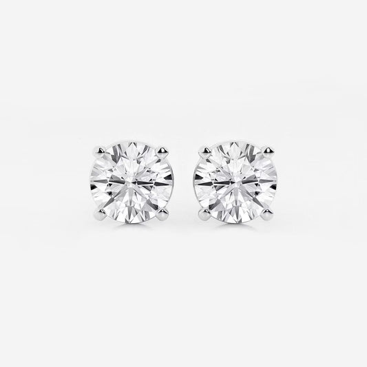 4.00 Ct Round Shap Diamond 4- Prong Near-Colorless Diamonds Stud Earrings