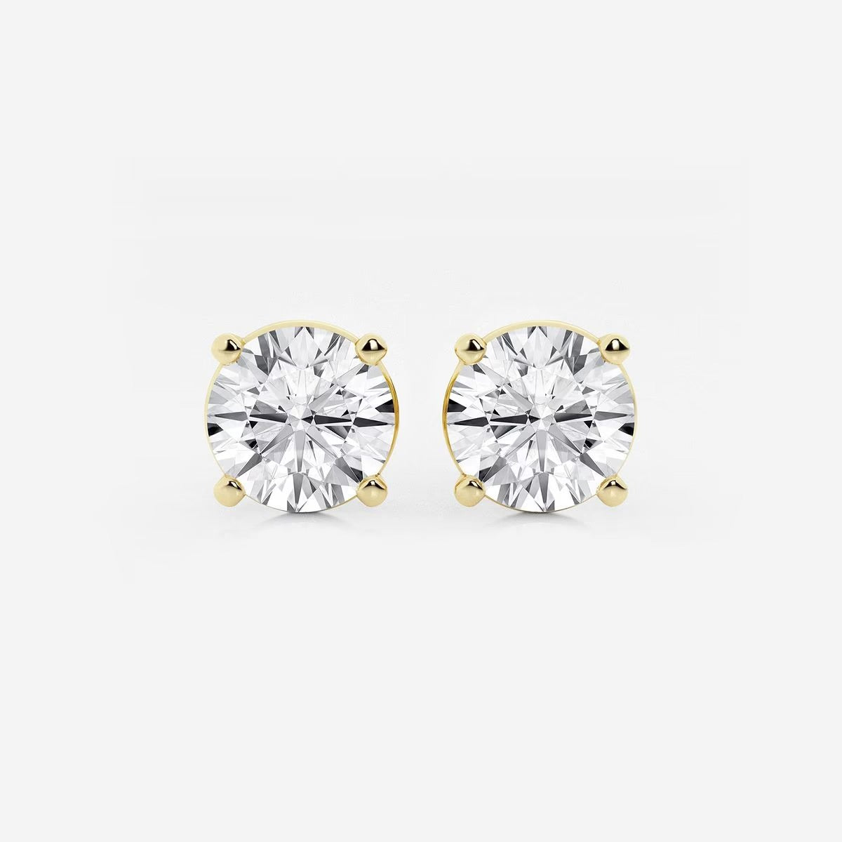 4.00 Ct Round Shap Diamond 4- Prong Near-Colorless Diamonds Stud Earrings