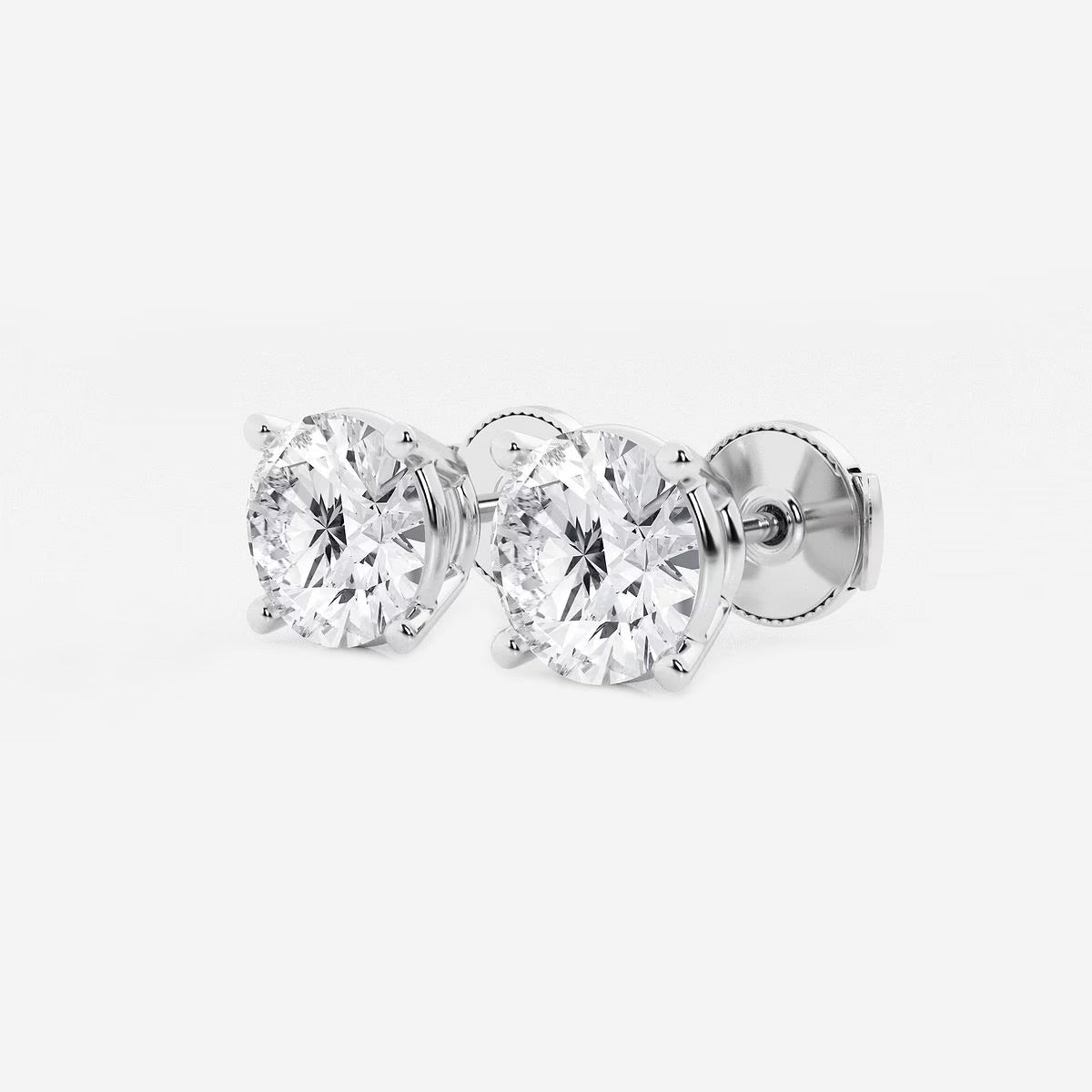 4.00 Ct Round Shap Diamond 4- Prong Near-Colorless Diamonds Stud Earrings