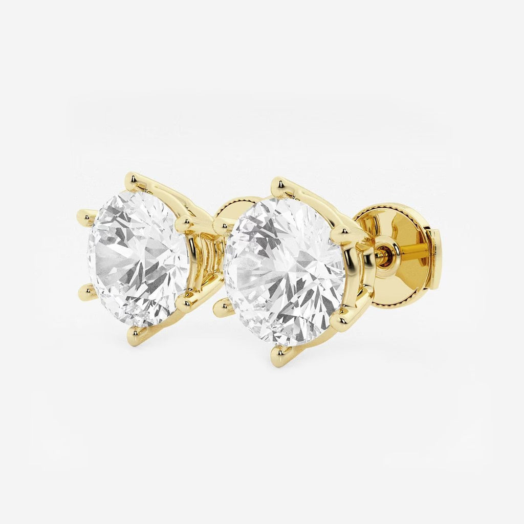 6.00 Ct Round Colorless Six Prong Stud Earrings