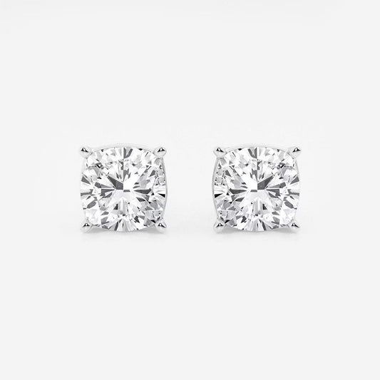 4.00 Ct Classic Cushion Shap Near-Colorless 4-Prong Stud Earring