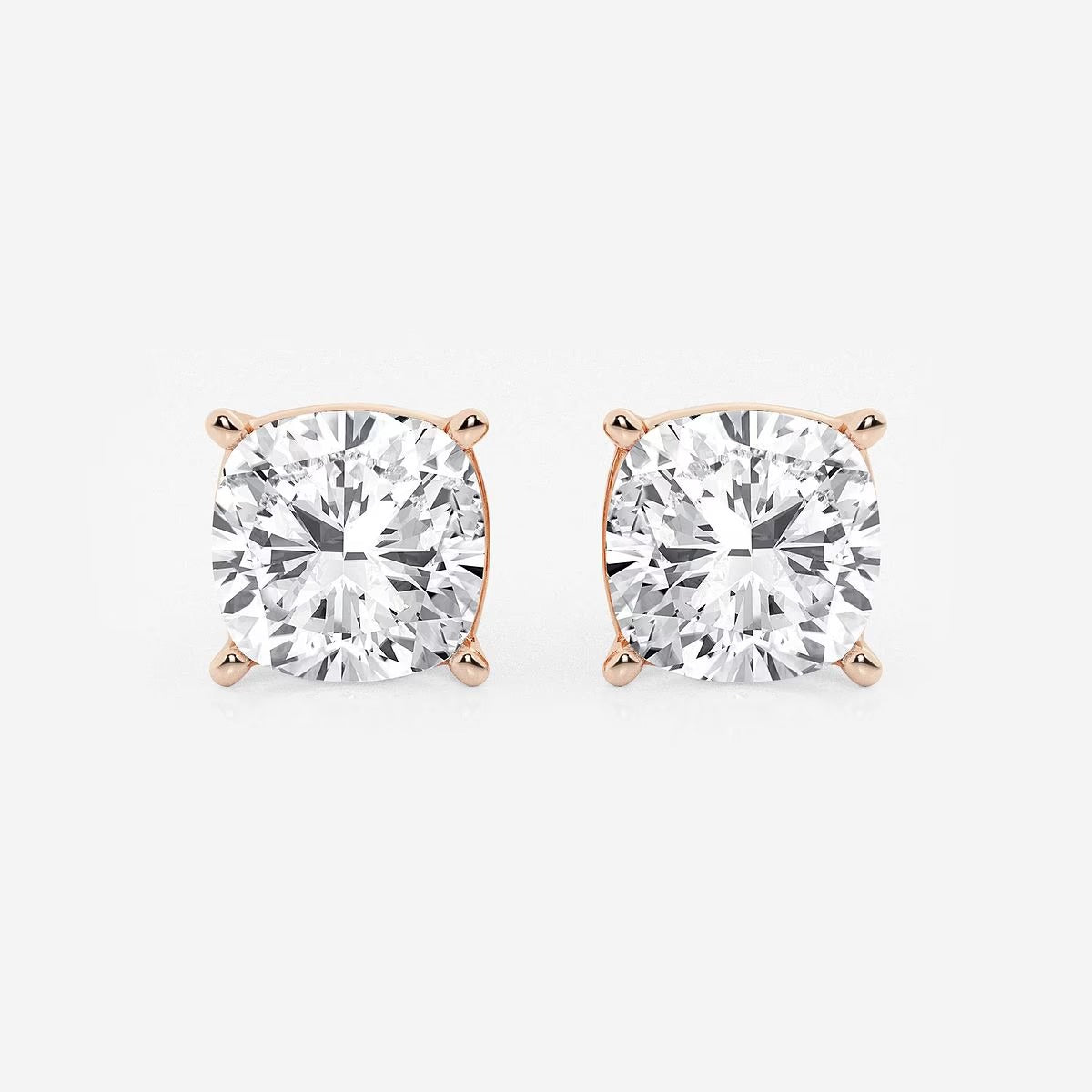 5.00 Ct Classic Cushion Shap Near-Colorless 4-Prong Stud Earring