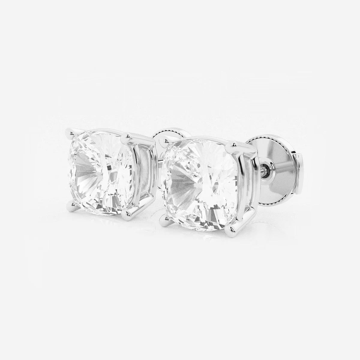 5.00 Ct Classic Cushion Shap Near-Colorless 4-Prong Stud Earring