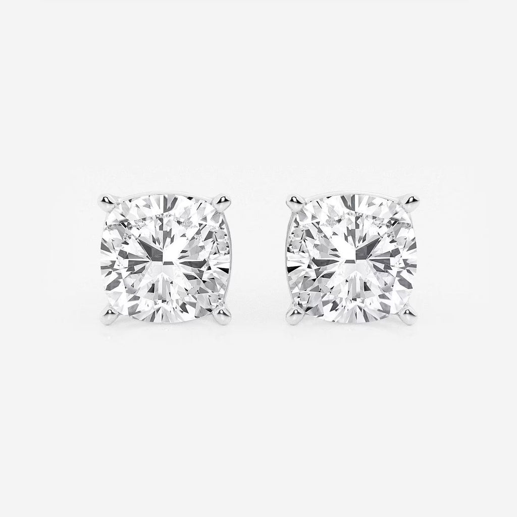 5.00 Ct Classic Cushion Shap Near-Colorless 4-Prong Stud Earring
