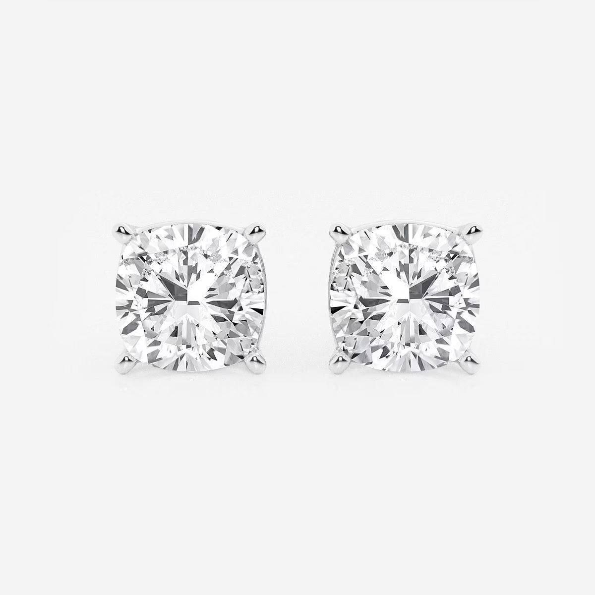 5.00 Ct Classic Cushion Shap Near-Colorless 4-Prong Stud Earring