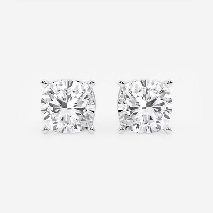 5.00 Ct Classic Cushion Shap Near-Colorless 4-Prong Stud Earring