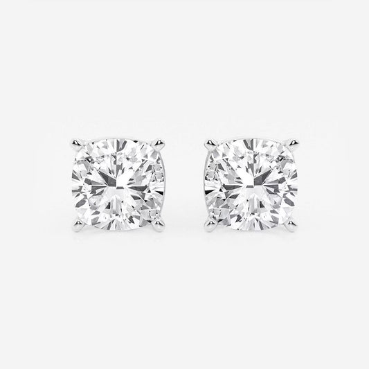 5.00 Ct Classic Cushion Shap Near-Colorless 4-Prong Stud Earring