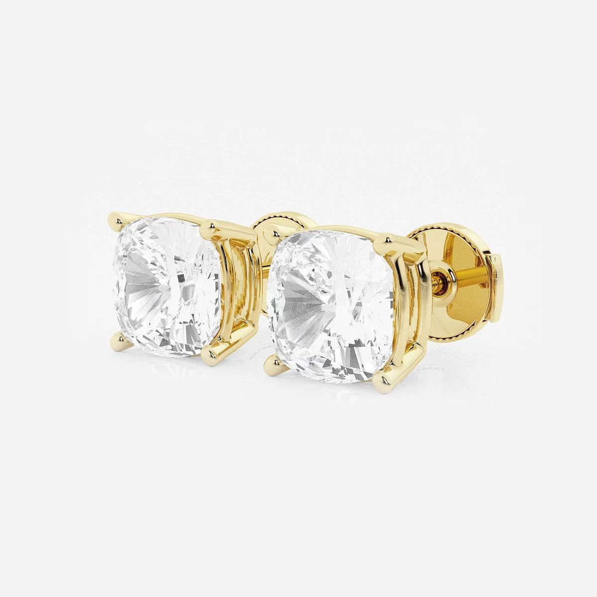 5.00 Ct Classic Cushion Shap Near-Colorless 4-Prong Stud Earring