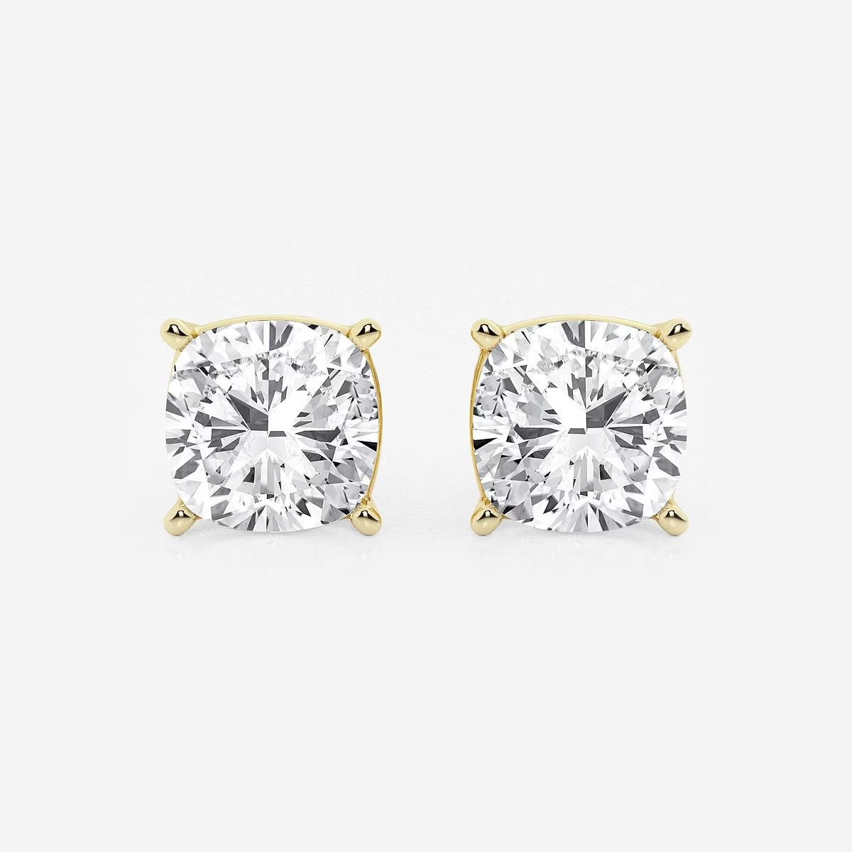 5.00 Ct Classic Cushion Shap Near-Colorless 4-Prong Stud Earring