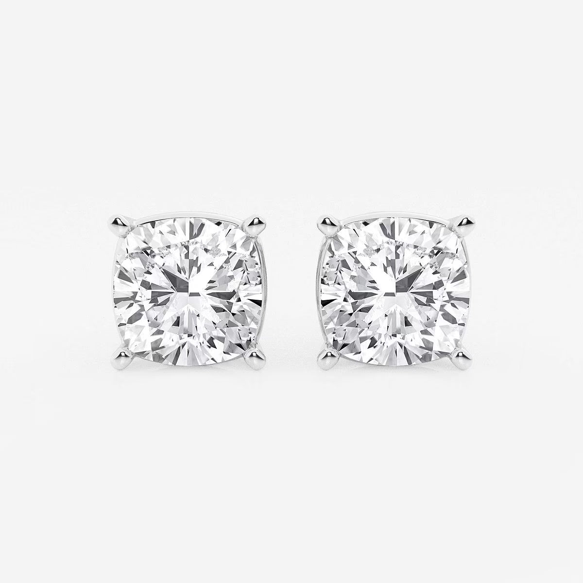 6.00 Ct Classic Cushion Shap Near-Colorless 4-Prong Stud Earring