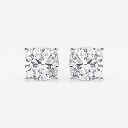 6.00 Ct Classic Cushion Shap Near-Colorless 4-Prong Stud Earring