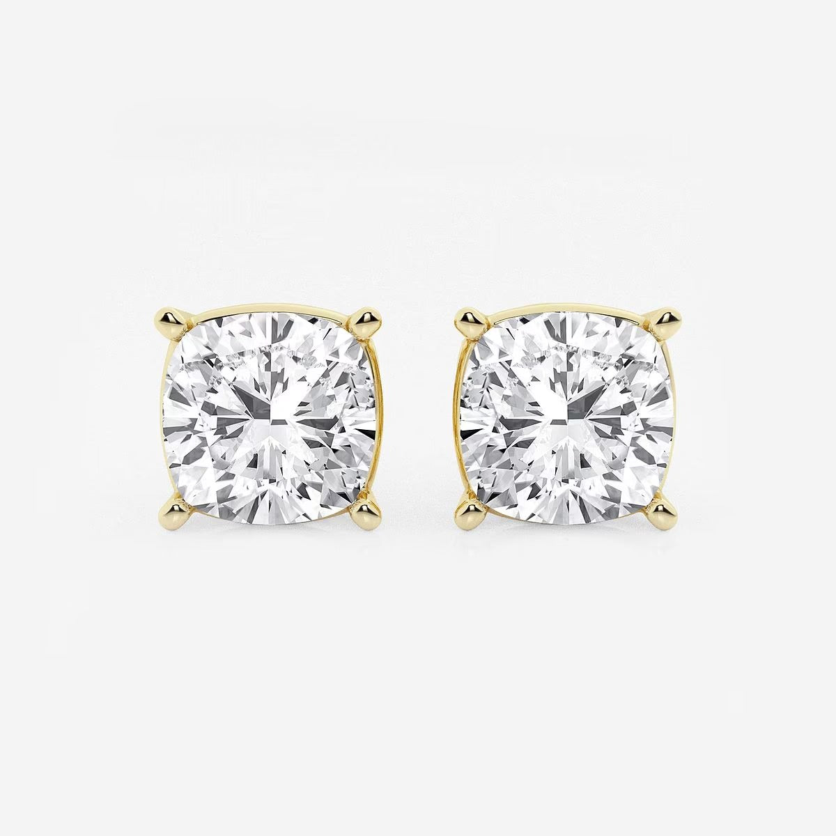 6.00 Ct Classic Cushion Shap Near-Colorless 4-Prong Stud Earring