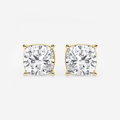 6.00 Ct Classic Cushion Shap Near-Colorless 4-Prong Stud Earring