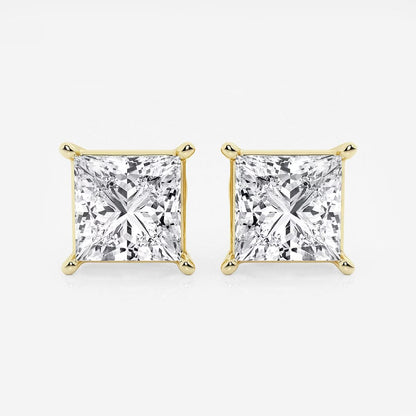 6.00 Ct Princess Shap Near-Colorless 4-Prong Stud Earring