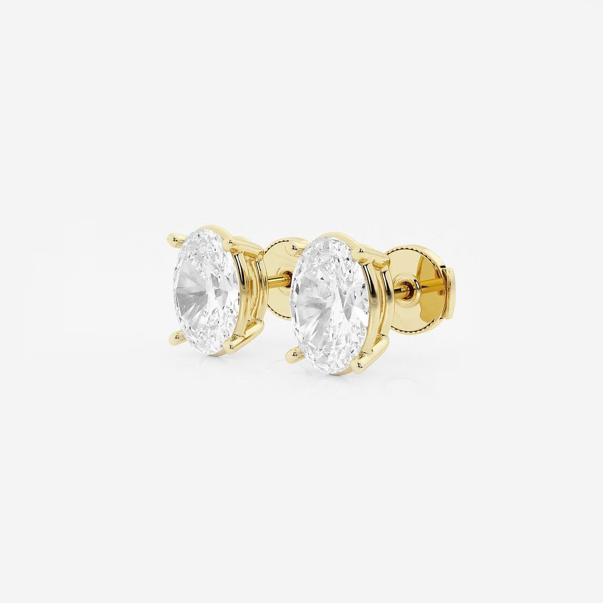 4.00 Ct Oval Solitaire Four Prong Stud Earrings