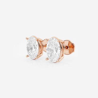 5.00 Ct Oval Solitaire Four Prong Stud Earrings