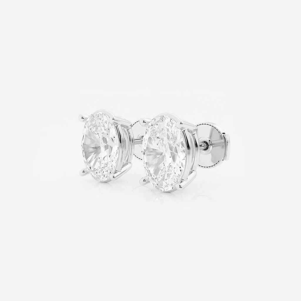 5.00 Ct Oval Solitaire Four Prong Stud Earrings
