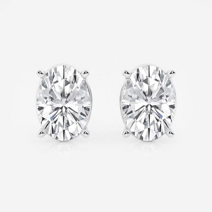 5.00 Ct Oval Solitaire Four Prong Stud Earrings