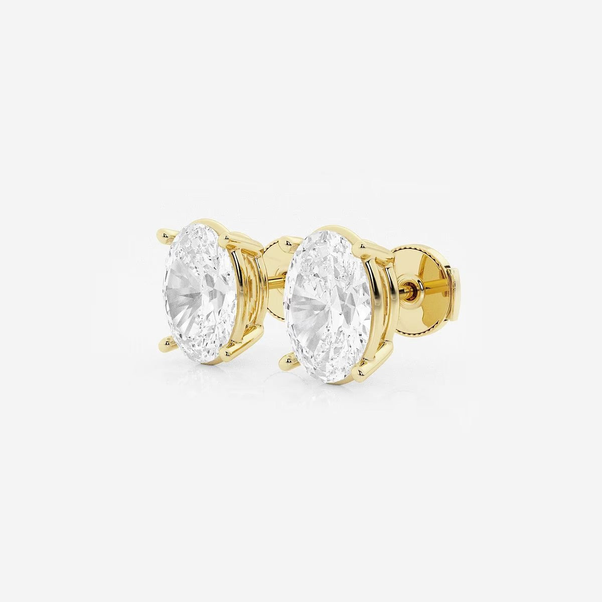 5.00 Ct Oval Solitaire Four Prong Stud Earrings