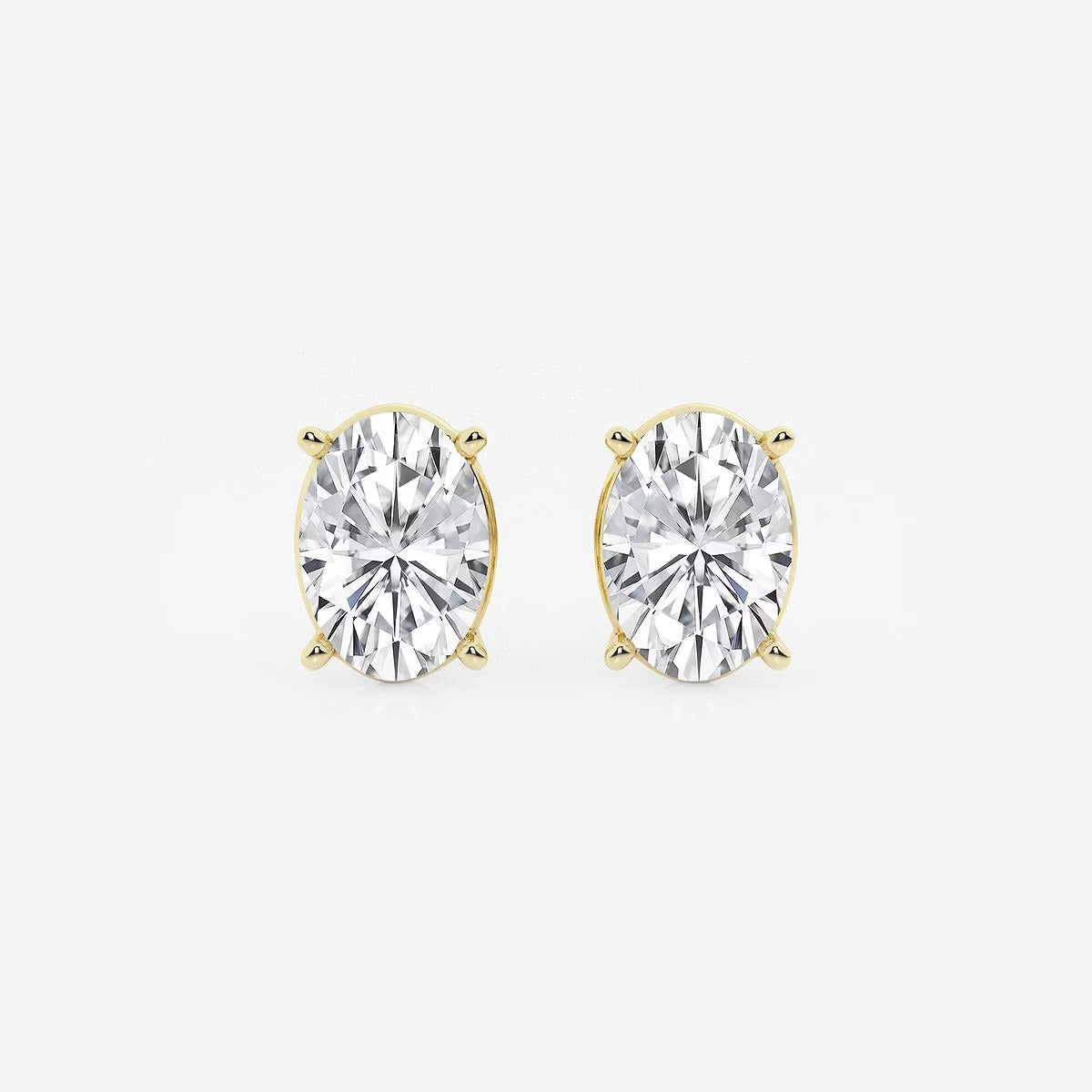 5.00 Ct Oval Solitaire Four Prong Stud Earrings