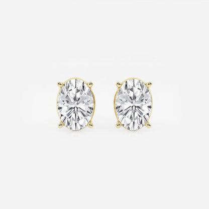 5.00 Ct Oval Solitaire Four Prong Stud Earrings