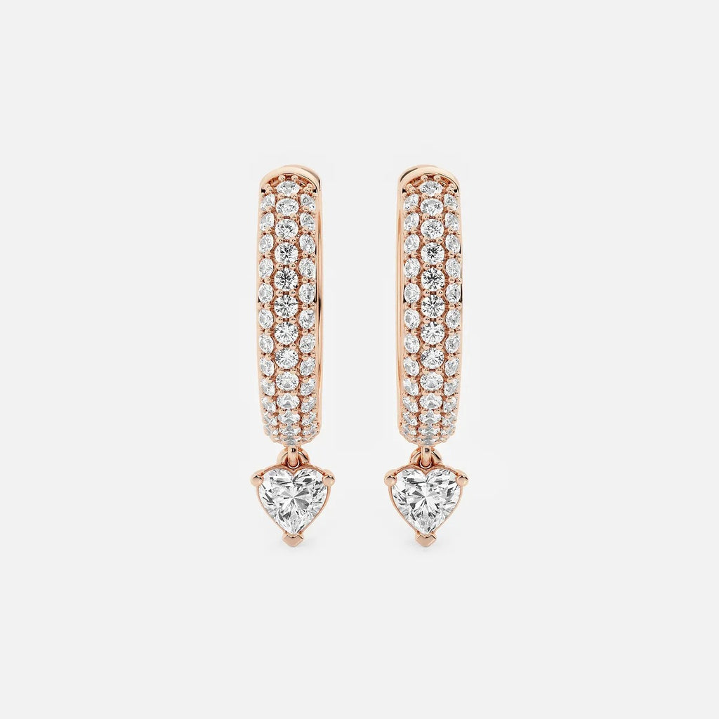 0.80 Ct Heart Lab Grown Diamond Huggie Hoop Earrings